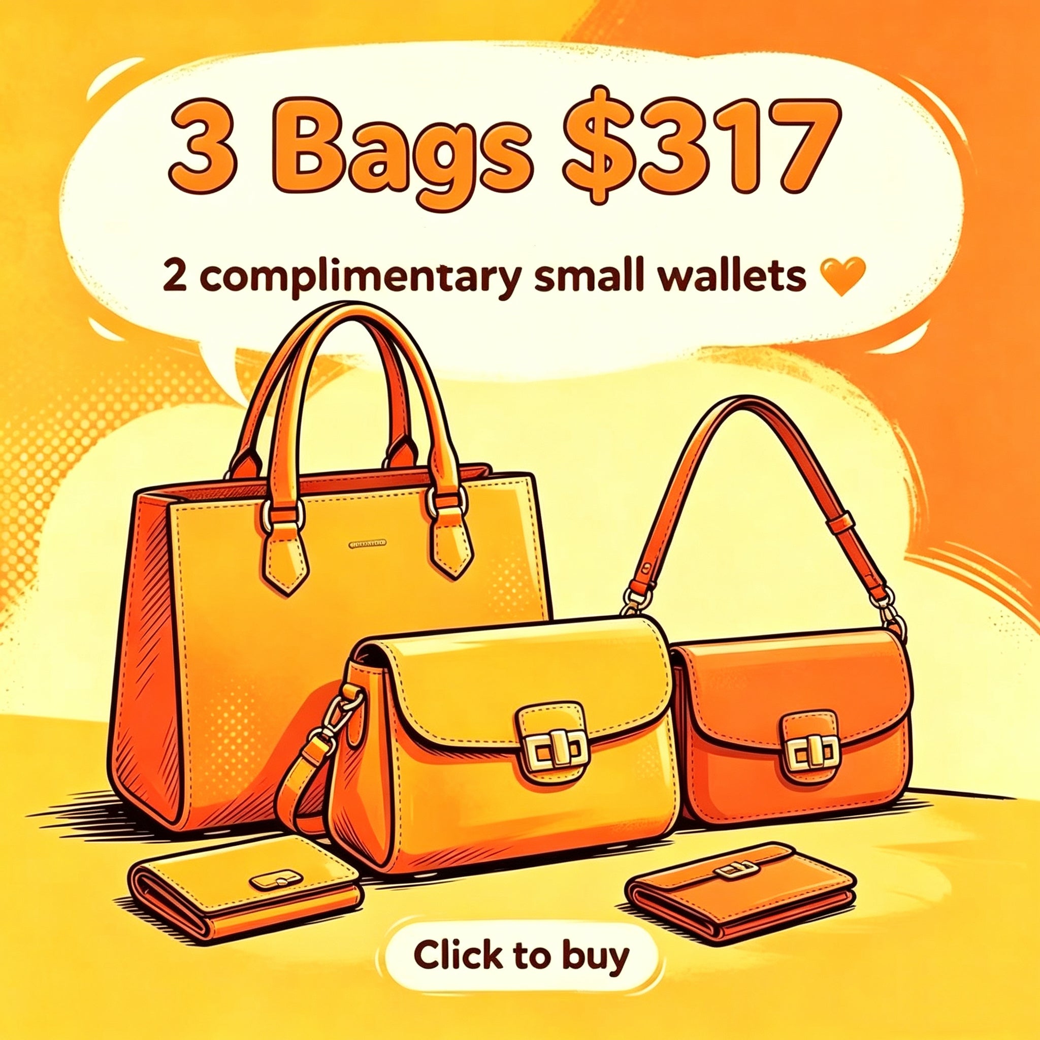 $317     3 Bags+two small wallets